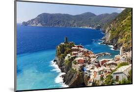 Coastal Town On A Cliff, Vernazza, Italy-George Oze-Mounted Photographic Print