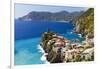 Coastal Town On A Cliff, Vernazza, Italy-George Oze-Framed Photographic Print