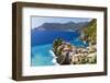 Coastal Town On A Cliff, Vernazza, Italy-George Oze-Framed Premium Photographic Print