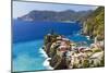 Coastal Town On A Cliff, Vernazza, Italy-George Oze-Mounted Photographic Print