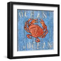 Coastal USA Red Crab-Paul Brent-Framed Art Print