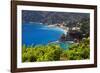 Coastal View at Monterosso, Cinque Terre, Italy-George Oze-Framed Premium Photographic Print