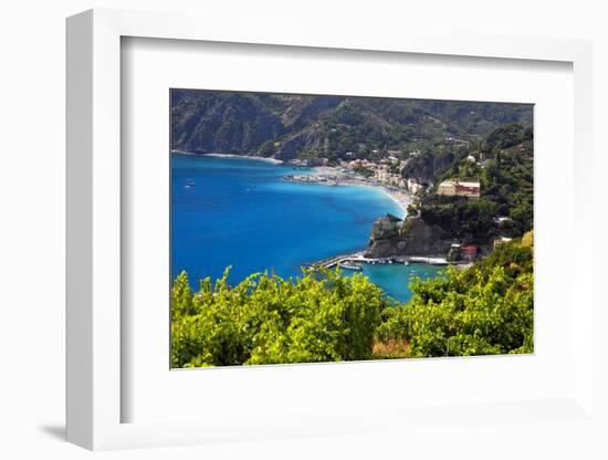 Coastal View at Monterosso, Cinque Terre, Italy-George Oze-Framed Photographic Print