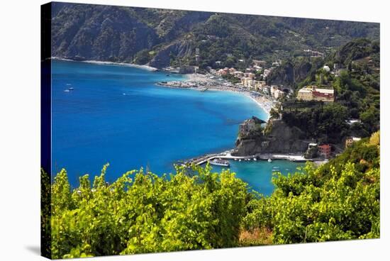 Coastal View at Monterosso, Cinque Terre, Italy-George Oze-Stretched Canvas