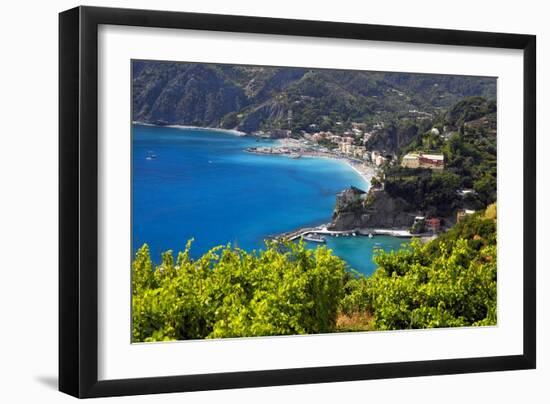 Coastal View at Monterosso, Cinque Terre, Italy-George Oze-Framed Photographic Print