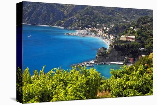Coastal View at Monterosso, Cinque Terre, Italy-George Oze-Stretched Canvas