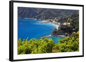 Coastal View at Monterosso, Cinque Terre, Italy-George Oze-Framed Photographic Print