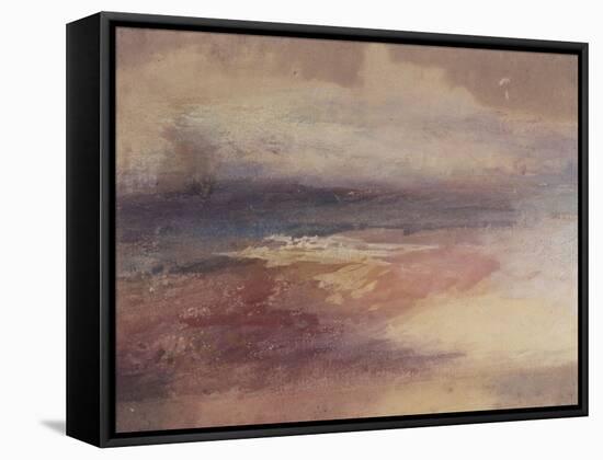 Coastal View at Sunset-JMW Turner-Framed Stretched Canvas