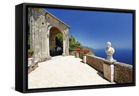 Coastal View from a Terrace, Ravello, Italy-George Oze-Framed Stretched Canvas
