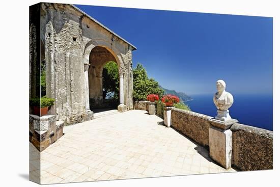 Coastal View from a Terrace, Ravello, Italy-George Oze-Stretched Canvas