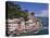 Coastal View, Village and Harbour and Yachts, Portofino, Liguria, Italy-Steve Vidler-Stretched Canvas