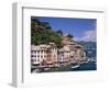 Coastal View, Village and Harbour and Yachts, Portofino, Liguria, Italy-Steve Vidler-Framed Photographic Print