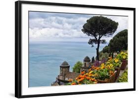 Coastal Vista from Villa Rufulo, Ravello, Italy-George Oze-Framed Premium Photographic Print