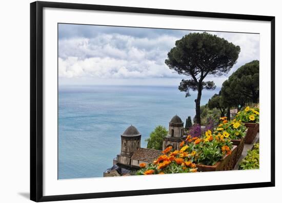 Coastal Vista from Villa Rufulo, Ravello, Italy-George Oze-Framed Photographic Print