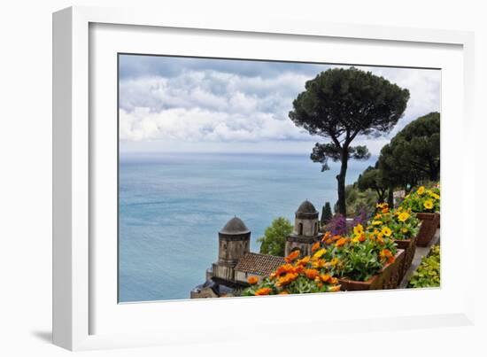 Coastal Vista from Villa Rufulo, Ravello, Italy-George Oze-Framed Photographic Print