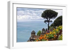 Coastal Vista from Villa Rufulo, Ravello, Italy-George Oze-Framed Photographic Print