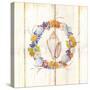 Coastal Wreath and Shell 1-Mary Escobedo-Stretched Canvas