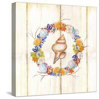 Coastal Wreath and Shell 2-Mary Escobedo-Stretched Canvas