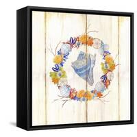Coastal Wreath and Shell 3-Mary Escobedo-Framed Stretched Canvas