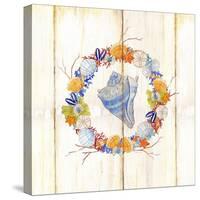 Coastal Wreath and Shell 3-Mary Escobedo-Stretched Canvas