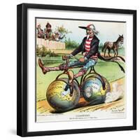 Coasting Political Cartoon-Victor Gillam-Framed Giclee Print