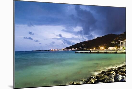 Coastla Town at Dusk, Road Town, Tortola, British Virgin Islands-Massimo Borchi-Mounted Photographic Print