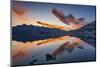 Coastline and sea in winter at sunset, Hamarsfjordur, Iceland-Panoramic Images-Mounted Photographic Print