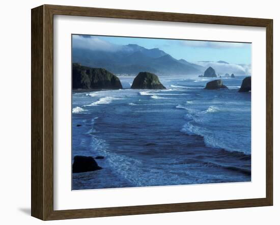 Coastline at Ecola State Park, Oregon Coast, USA-Janis Miglavs-Framed Premium Photographic Print