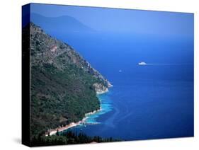 Coastline by Poros, Ionian Islands, Greece-Walter Bibikow-Stretched Canvas