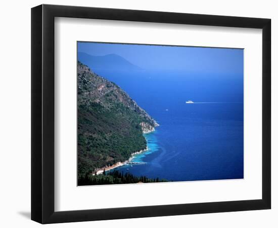 Coastline by Poros, Ionian Islands, Greece-Walter Bibikow-Framed Photographic Print