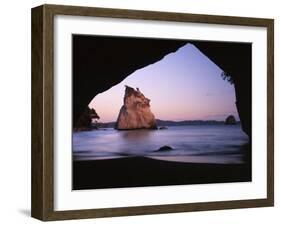 Coastline, Cathedral Cove, Coromandel Peninsula, North Island, New Zealand-Charles Gurche-Framed Premium Photographic Print