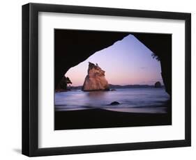 Coastline, Cathedral Cove, Coromandel Peninsula, North Island, New Zealand-Charles Gurche-Framed Photographic Print