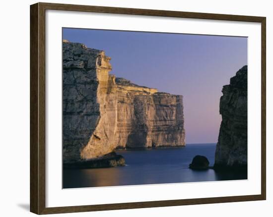 Coastline in the Evening at Dwejra, Gozo, Malta, Mediterranean, Europe-Fred Friberg-Framed Photographic Print