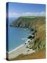 Coastline, Lantic Bay, Near Fowey, Cornwall, England, UK-John Miller-Stretched Canvas