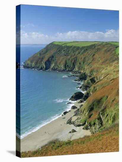 Coastline, Lantic Bay, Near Fowey, Cornwall, England, UK-John Miller-Stretched Canvas