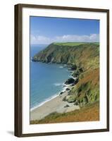 Coastline, Lantic Bay, Near Fowey, Cornwall, England, UK-John Miller-Framed Photographic Print