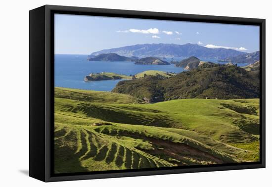 Coastline Looking North Towards Coromandel and Hauraki Gulf-Stuart-Framed Stretched Canvas