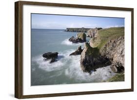 Coastline Looking West to St. Govan's Head-Stuart Black-Framed Photographic Print