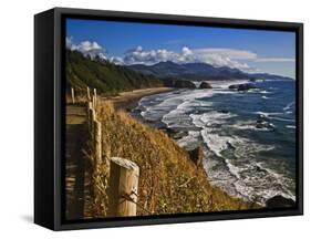 Coastline North of Cannon Beach, Ecola State Park, Oregon, USA-Joe Restuccia III-Framed Stretched Canvas