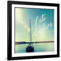 Coastline Sailboat Explore V.2-Sue Schlabach-Framed Art Print