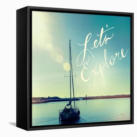 Coastline Sailboat Explore V.2-Sue Schlabach-Framed Stretched Canvas