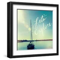 Coastline Sailboat Explore V.2-Sue Schlabach-Framed Art Print