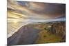 Coastline view from Dyrholaey Island, just before sunset, near Vik, south coast of Iceland-Nigel Hicks-Mounted Photographic Print