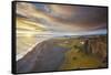 Coastline view from Dyrholaey Island, just before sunset, near Vik, south coast of Iceland-Nigel Hicks-Framed Stretched Canvas