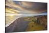 Coastline view from Dyrholaey Island, just before sunset, near Vik, south coast of Iceland-Nigel Hicks-Stretched Canvas