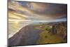 Coastline view from Dyrholaey Island, just before sunset, near Vik, south coast of Iceland-Nigel Hicks-Mounted Photographic Print