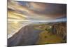 Coastline view from Dyrholaey Island, just before sunset, near Vik, south coast of Iceland-Nigel Hicks-Mounted Photographic Print