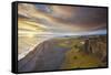 Coastline view from Dyrholaey Island, just before sunset, near Vik, south coast of Iceland-Nigel Hicks-Framed Stretched Canvas