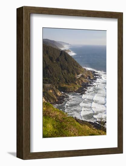 Coastline View from Overlook, Cape Perpetua Scenic Area, Oregon, USA-Jamie & Judy Wild-Framed Photographic Print