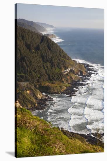 Coastline View from Overlook, Cape Perpetua Scenic Area, Oregon, USA-Jamie & Judy Wild-Stretched Canvas